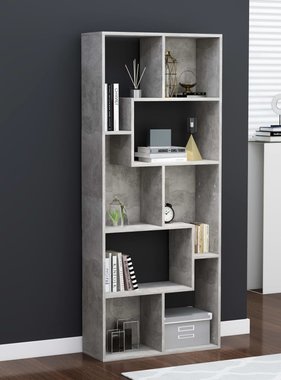 VidaXL Boekenkast 67x24x161 cm spaanplaat betongrijs