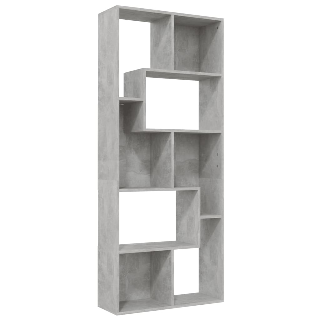 VidaXL Boekenkast 67x24x161 cm spaanplaat betongrijs