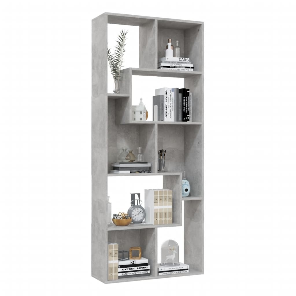 VidaXL Boekenkast 67x24x161 cm spaanplaat betongrijs