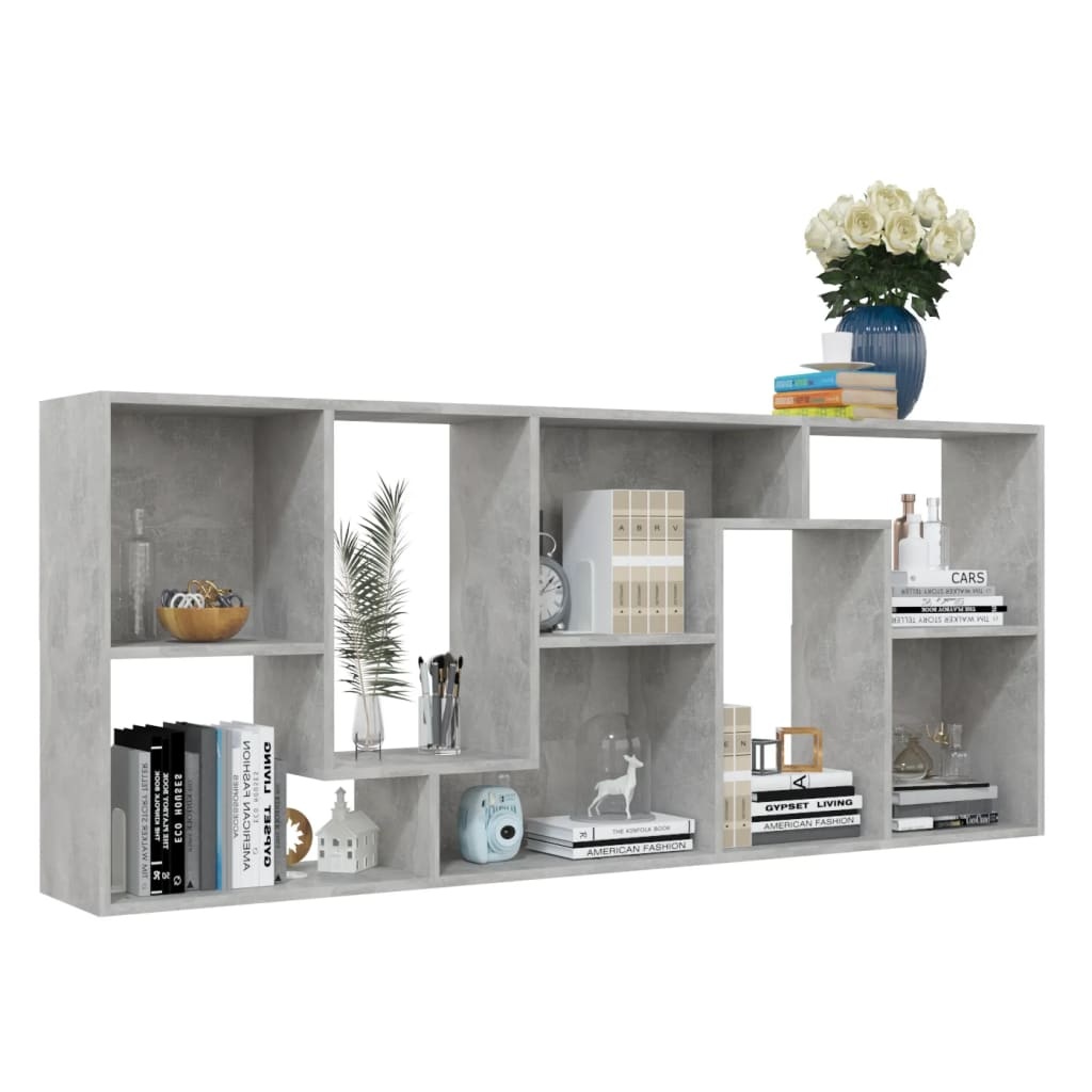 VidaXL Boekenkast 67x24x161 cm spaanplaat betongrijs