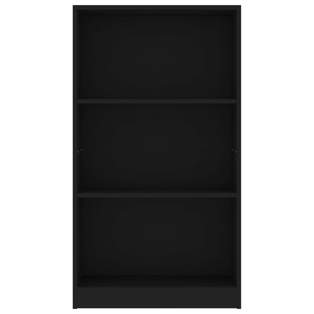 vidaXL Boekenkast met 3 schappen 60x24x109 cm bewerkt hout zwart