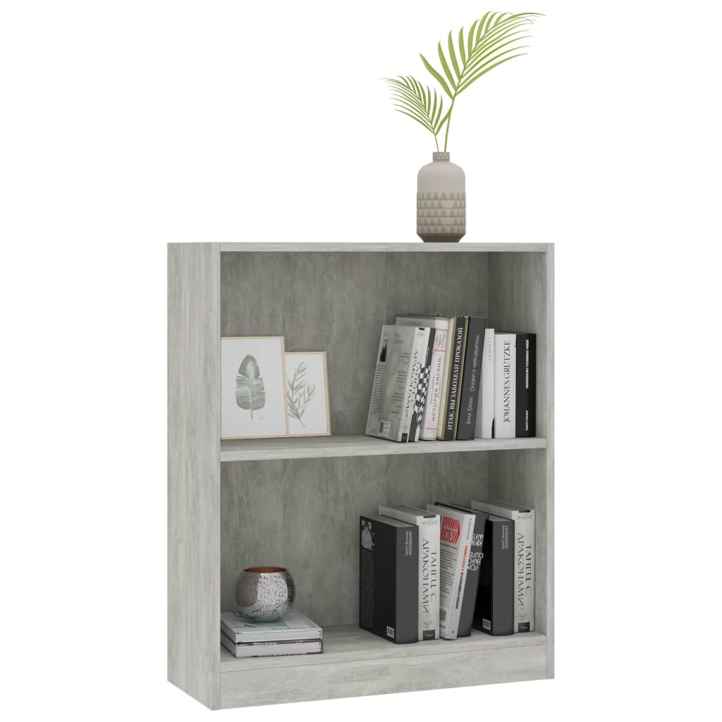 vidaXL Boekenkast 60x24x74,5 cm bewerkt hout betongrijs