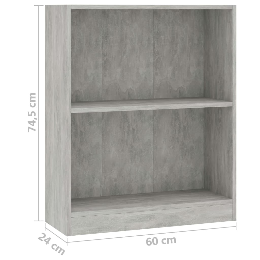 vidaXL Boekenkast 60x24x74,5 cm bewerkt hout betongrijs