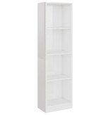 vidaXL Boekenkast met 4 schappen 40x24x142 cm spaanplaat hoogglans wit