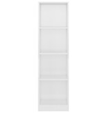 vidaXL Boekenkast met 4 schappen 40x24x142 cm spaanplaat hoogglans wit