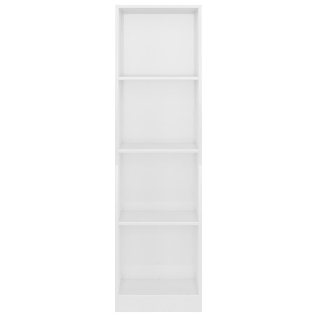 vidaXL Boekenkast met 4 schappen 40x24x142 cm spaanplaat hoogglans wit