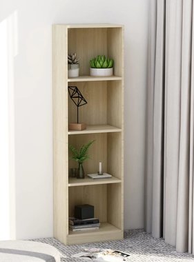 vidaXL Boekenkast met 4 schappen 40x24x142 cm bewerkt hout sonoma eik