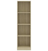 vidaXL Boekenkast met 4 schappen 40x24x142 cm bewerkt hout sonoma eik