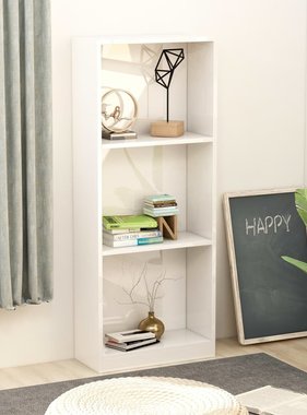 vidaXL Boekenkast met 3 schappen 40x24x108 cm spaanplaat hoogglans wit