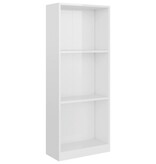 vidaXL Boekenkast met 3 schappen 40x24x108 cm spaanplaat hoogglans wit