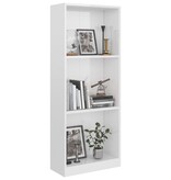 vidaXL Boekenkast met 3 schappen 40x24x108 cm spaanplaat hoogglans wit