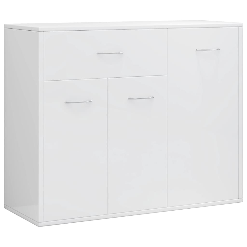 VidaXL Dressoir 88x30x70 cm bewerkt hout hoogglans wit