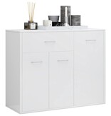 VidaXL Dressoir 88x30x70 cm bewerkt hout hoogglans wit