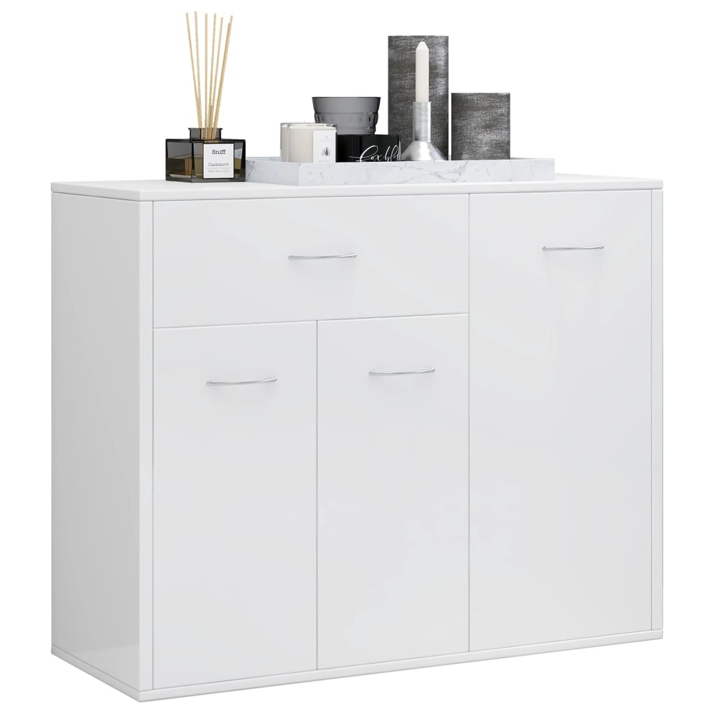 VidaXL Dressoir 88x30x70 cm bewerkt hout hoogglans wit