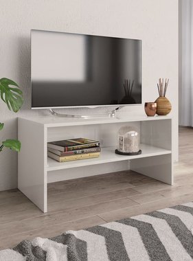 vidaXL Tv-meubel 80x40x40 cm bewerkt hout hoogglans wit