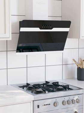 VidaXL Wandafzuigkap 60 cm staal en gehard glas zwart