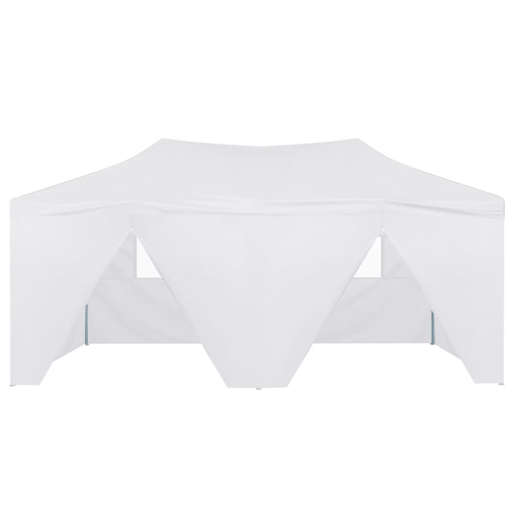 vidaXL Partytent met 4 zijwanden inklapbaar 3x6 m staal wit