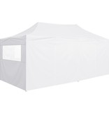 VidaXL Partytent met 4 zijwanden inklapbaar 3x6 m staal wit
