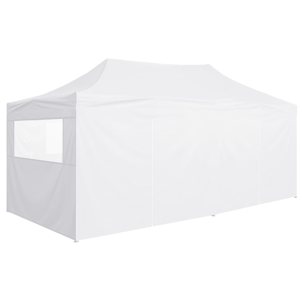 VidaXL Partytent met 4 zijwanden inklapbaar 3x6 m staal wit