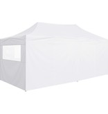 vidaXL Partytent met 4 zijwanden inklapbaar 3x6 m staal wit