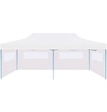 vidaXL Partytent pop-up met zijwanden 3x6 m staal wit