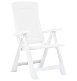 VidaXL Tuinstoelen 2 st verstelbaar kunststof wit