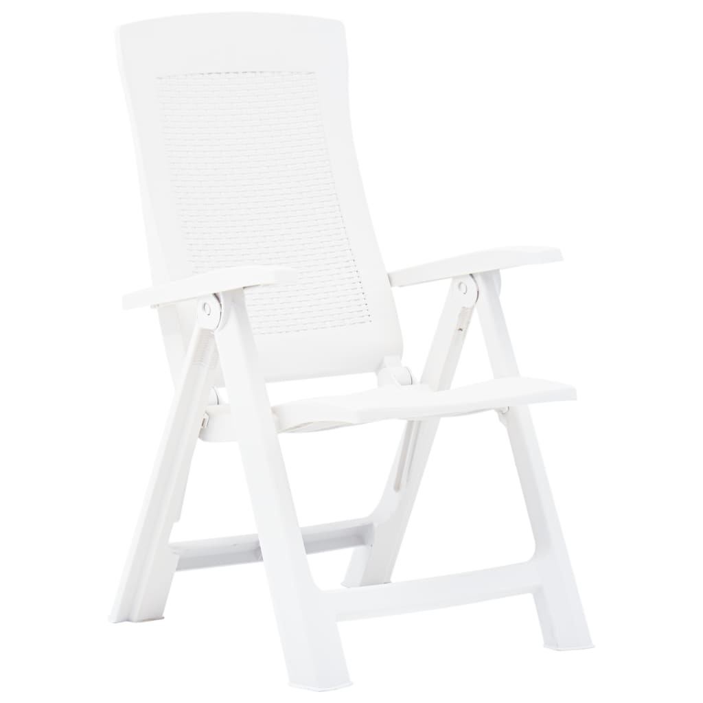 VidaXL Tuinstoelen 2 st verstelbaar kunststof wit