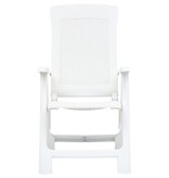 VidaXL Tuinstoelen 2 st verstelbaar kunststof wit