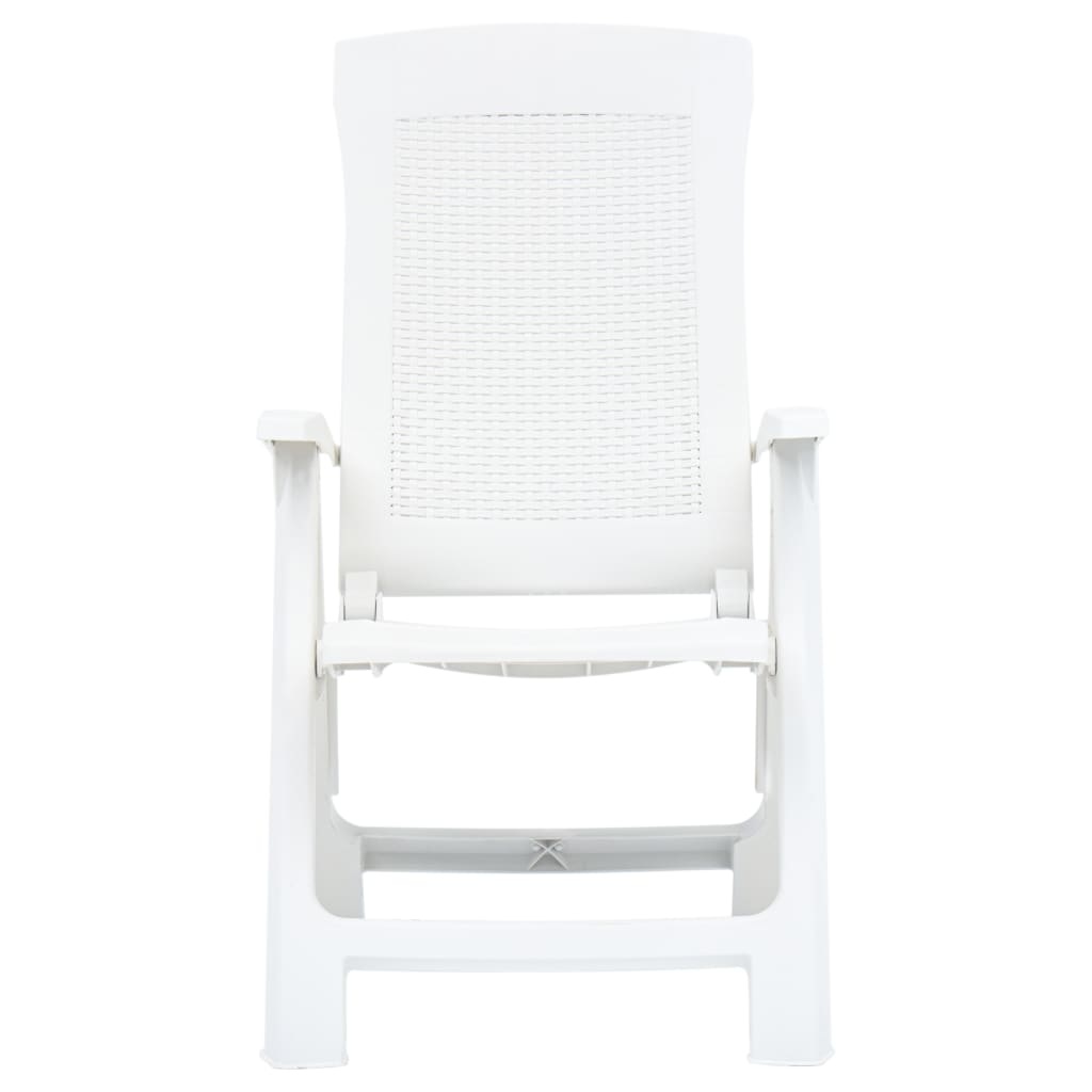 VidaXL Tuinstoelen 2 st verstelbaar kunststof wit