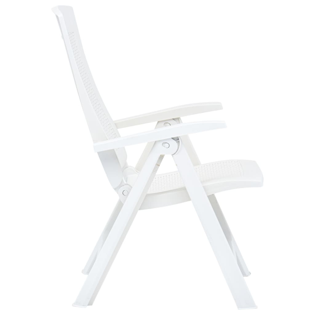 VidaXL Tuinstoelen 2 st verstelbaar kunststof wit