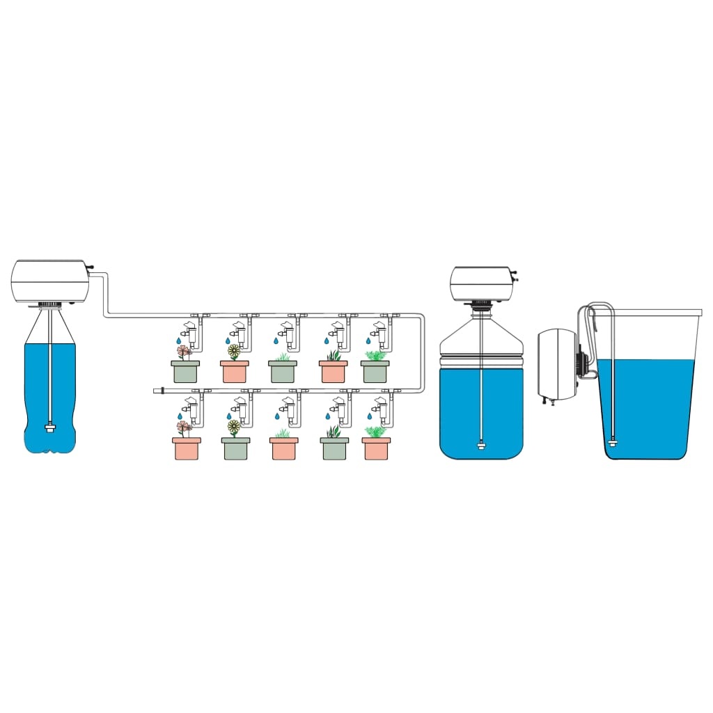 vidaXL Druppelbewateringsset automatisch binnen met controller