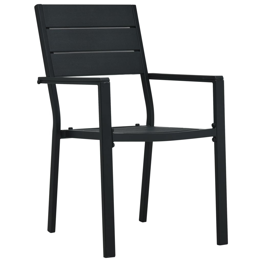 VidaXL Tuinstoelen 4 st hout-look HDPE zwart