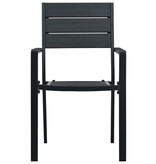 VidaXL Tuinstoelen 4 st hout-look HDPE zwart