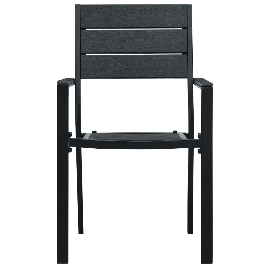 VidaXL Tuinstoelen 4 st hout-look HDPE zwart