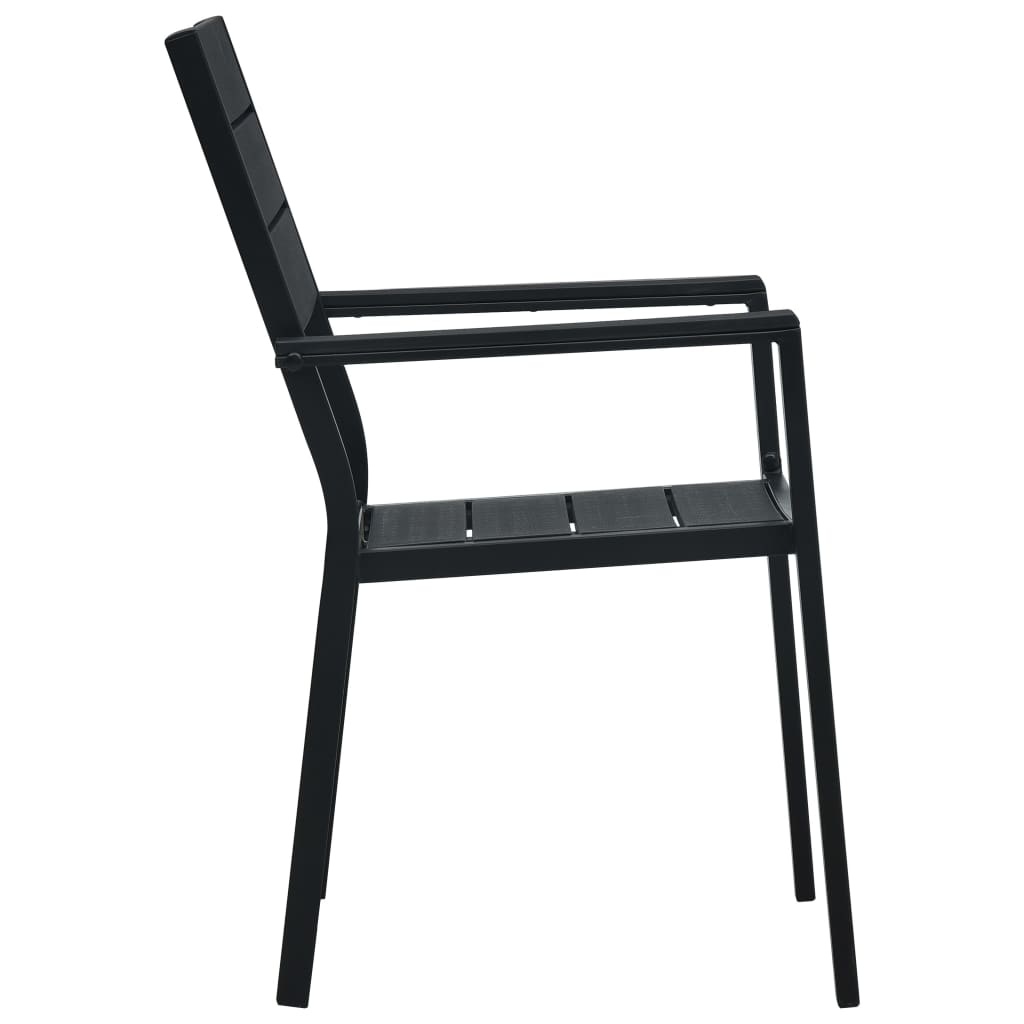 VidaXL Tuinstoelen 4 st hout-look HDPE zwart