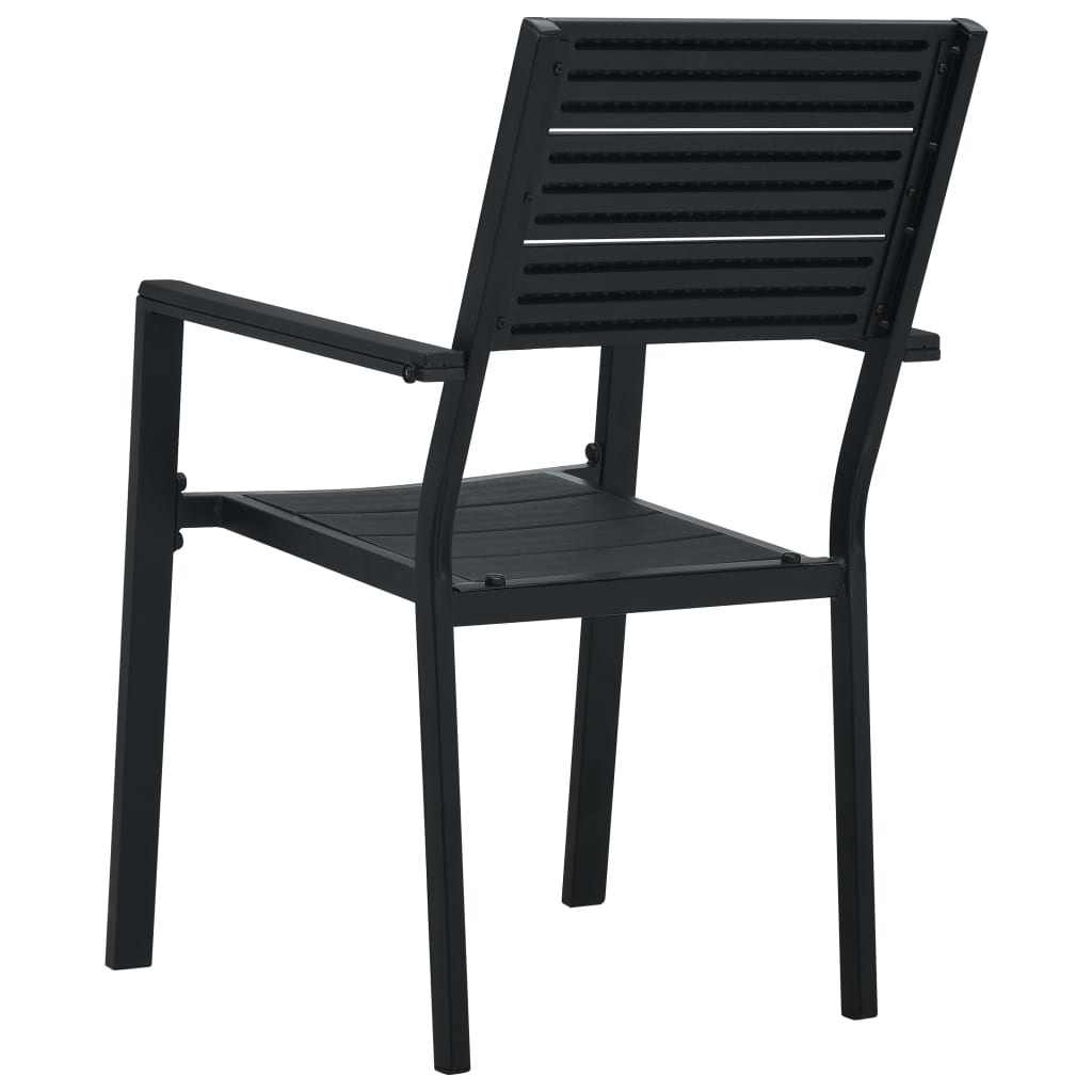 VidaXL Tuinstoelen 4 st hout-look HDPE zwart
