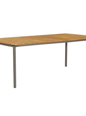 vidaXL Tuintafel 200x100x72 cm massief acaciahout en staal