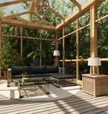 vidaXL 5-delige Loungeset met kussens poly rattan grijs