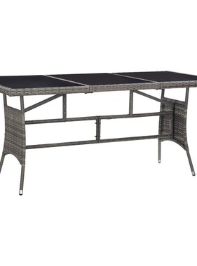 vidaXL Tuintafel 170x80x74 cm poly rattan grijs