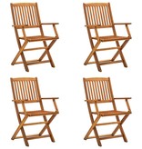 VidaXL Tuinstoelen inklapbaar 4 st massief acaciahout