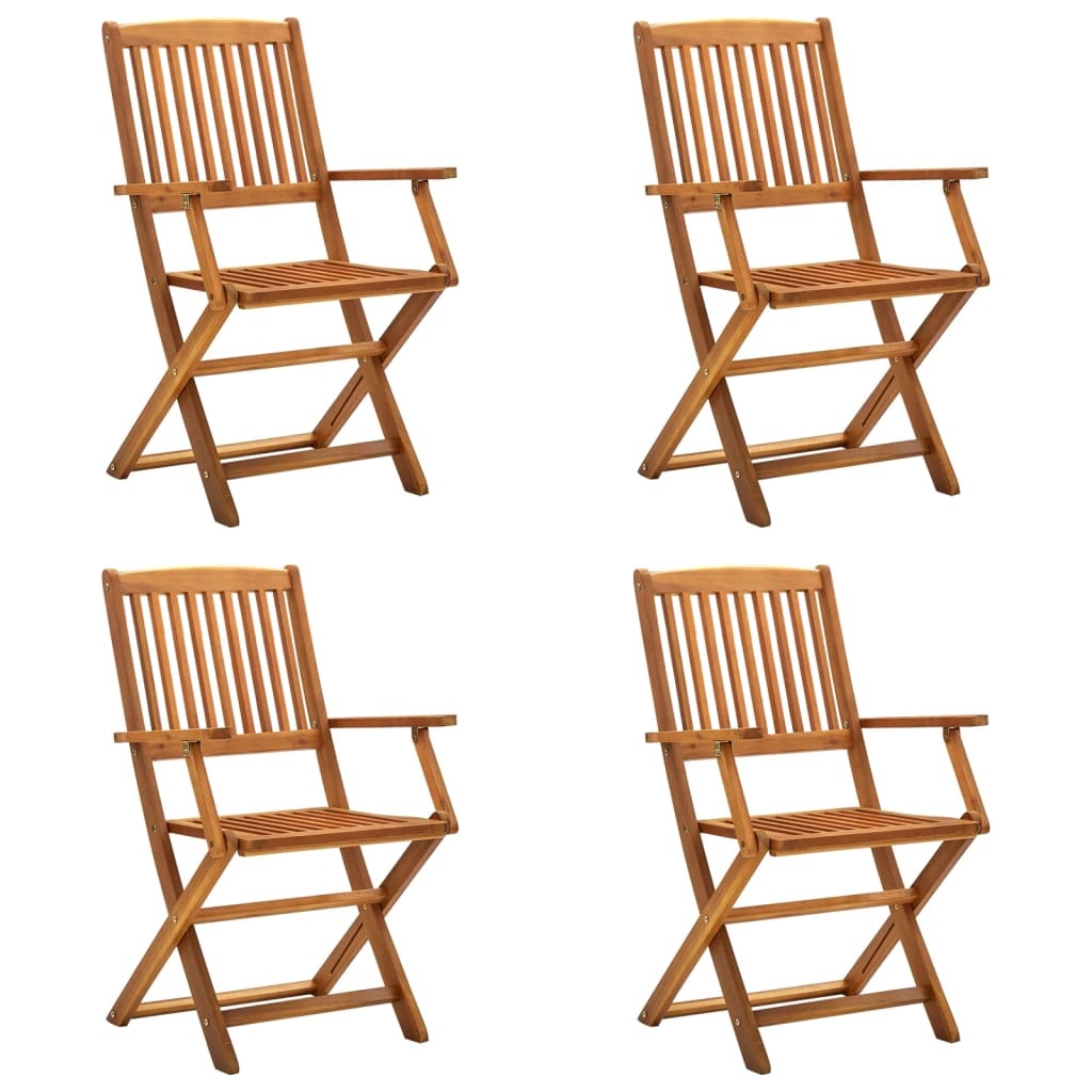 VidaXL Tuinstoelen inklapbaar 4 st massief acaciahout