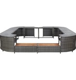 vidaXL Spa-ombouw vierkant 268x268x55 cm poly rattan grijs