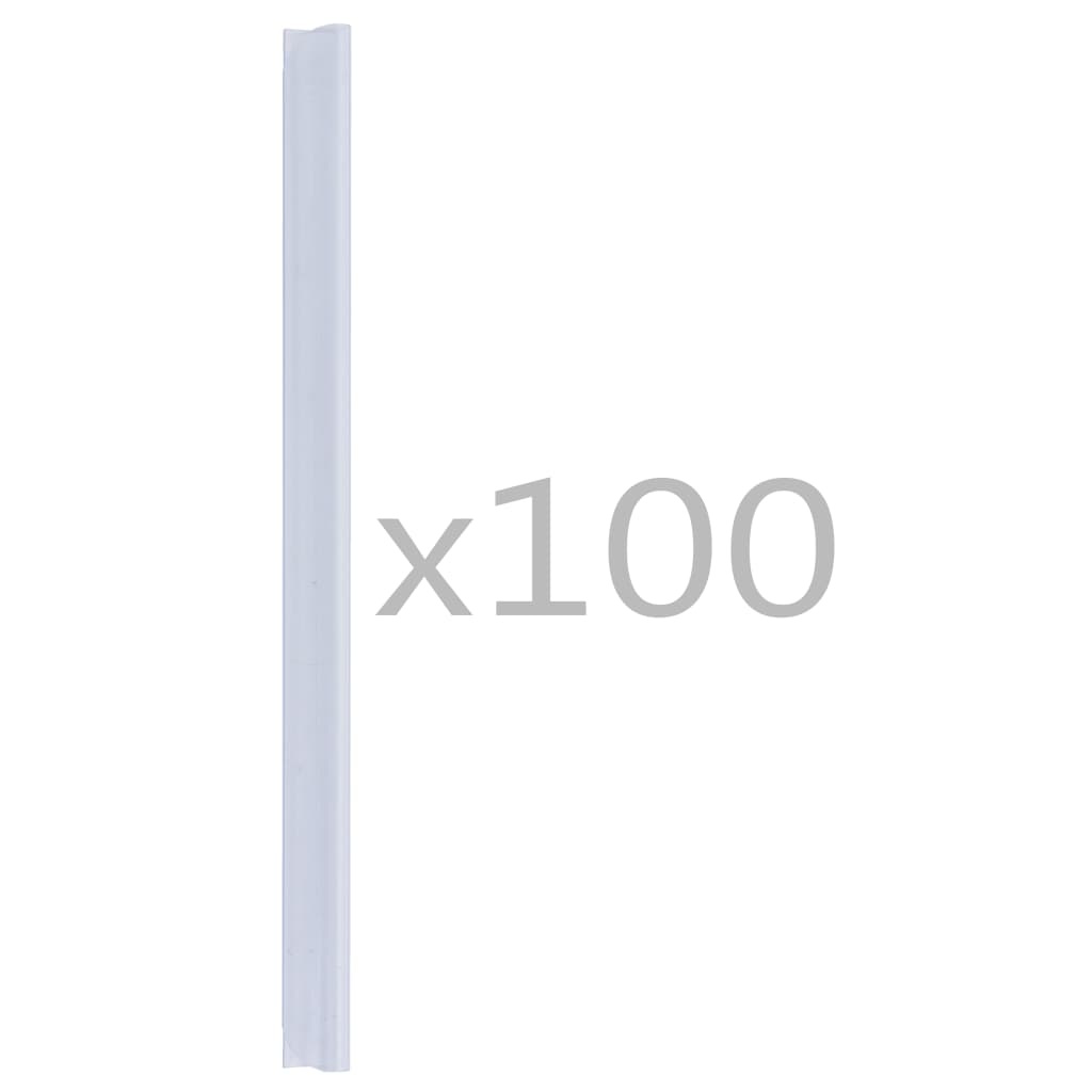 vidaXL 100 st Schuttingstrookklemmen PVC transparant