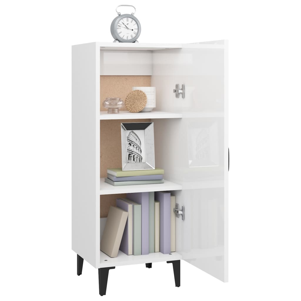 VidaXL Dressoir 34,5x34x90 cm bewerkt hout hoogglans wit