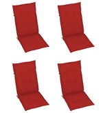 vidaXL Tuinstoelkussens 4 st 120x50x3 cm rood