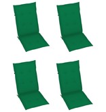 vidaXL Tuinstoelkussens 4 st 120x50x3 cm groen