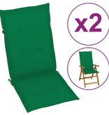 vidaXL Tuinstoelkussens 2 st 120x50x3 cm groen