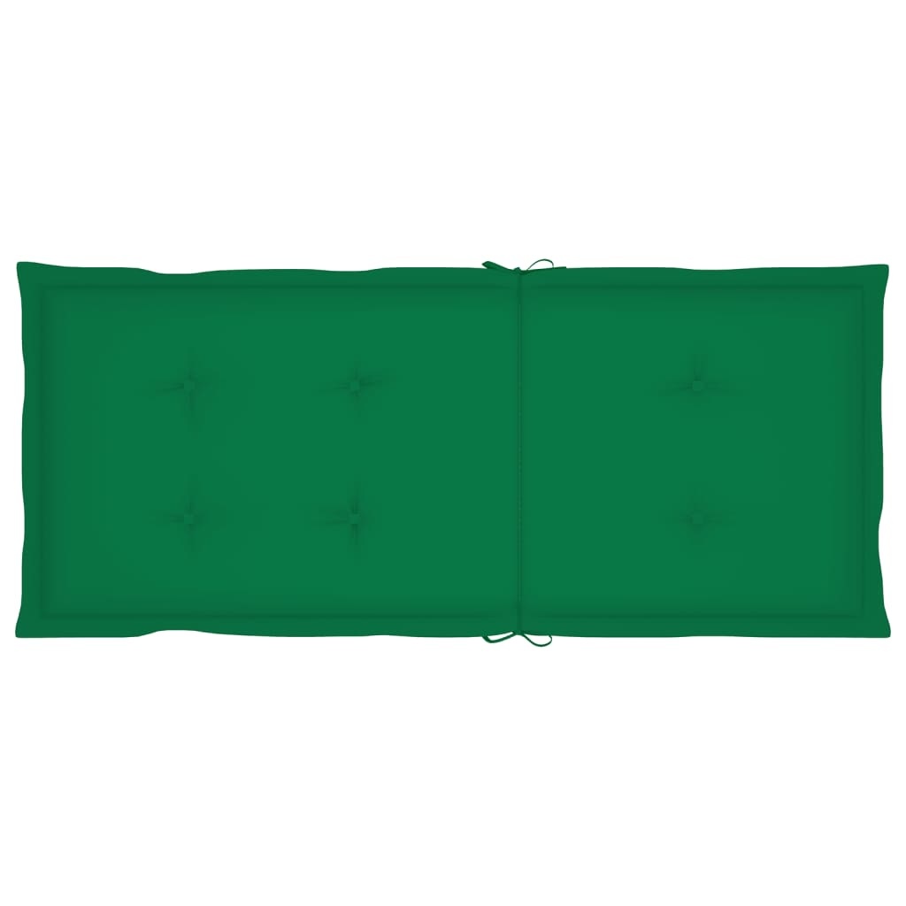 vidaXL Tuinstoelkussens 2 st 120x50x3 cm groen