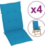 vidaXL Tuinstoelkussens 4 st 120x50x3 cm blauw