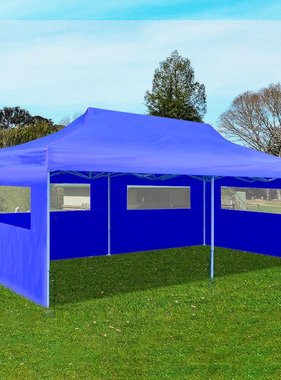 vidaXL Partytent pop-up inklapbaar 3x6 m blauw